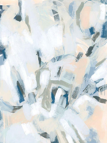 Blue Notes II White Modern Wood Framed Art Print with Double Matting by Vess, June Erica