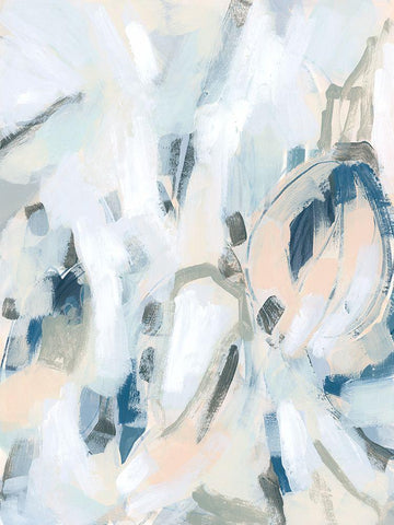 Blue Notes III White Modern Wood Framed Art Print with Double Matting by Vess, June Erica