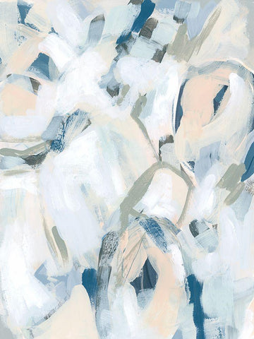 Blue Notes IV White Modern Wood Framed Art Print with Double Matting by Vess, June Erica