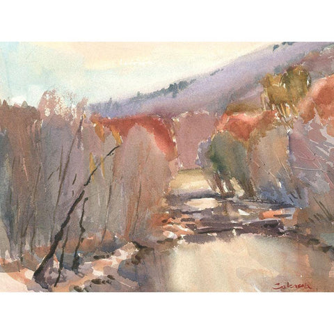 Westfield River White Modern Wood Framed Art Print by Calcasola, Stephen