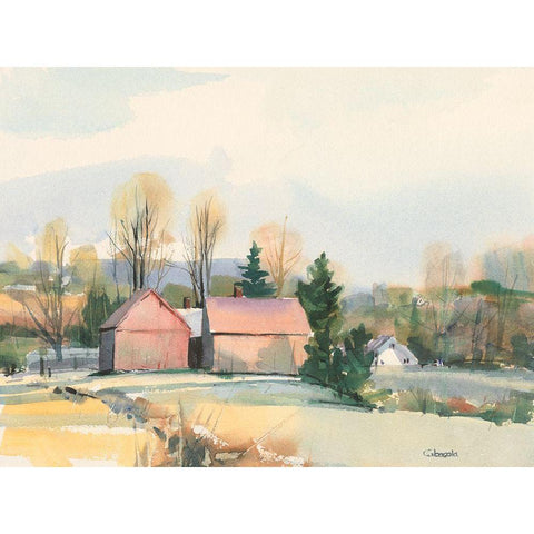 Flemings in Suffield Connecticut Gold Ornate Wood Framed Art Print with Double Matting by Calcasola, Stephen