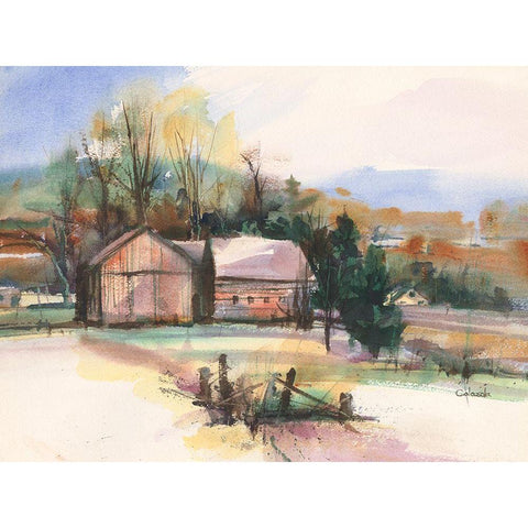 Fall in Connecticut White Modern Wood Framed Art Print by Calcasola, Stephen