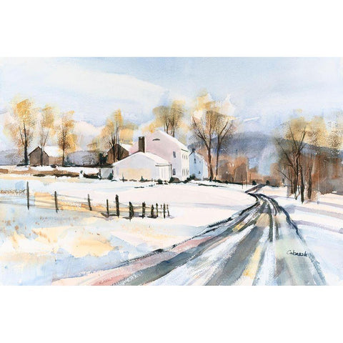 Snowed In Black Modern Wood Framed Art Print by Calcasola, Stephen