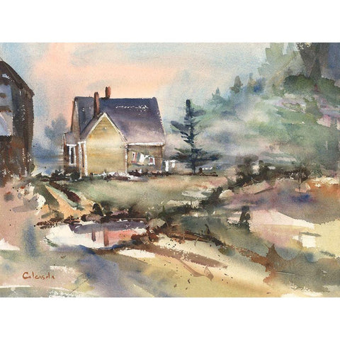 Laundry Day Black Modern Wood Framed Art Print by Calcasola, Stephen