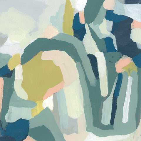 Field Map I Black Ornate Wood Framed Art Print with Double Matting by Vess, June Erica