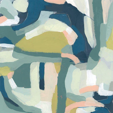 Field Map II Gold Ornate Wood Framed Art Print with Double Matting by Vess, June Erica