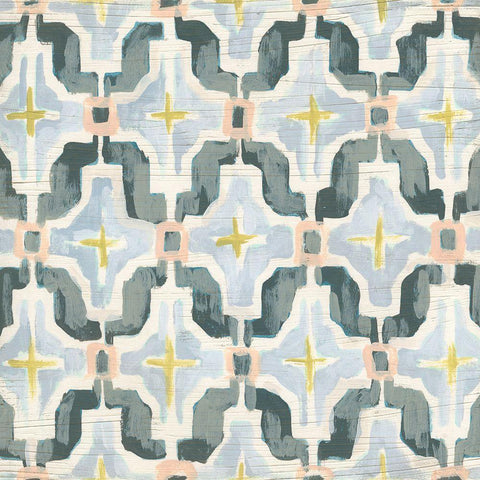 Mesa Tile III Gold Ornate Wood Framed Art Print with Double Matting by Vess, June Erica