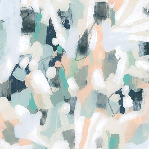 Pastel Alloy I White Modern Wood Framed Art Print with Double Matting by Vess, June Erica