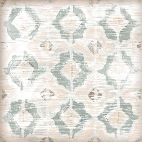 Vintage Blush Tile I White Modern Wood Framed Art Print with Double Matting by Vess, June Erica