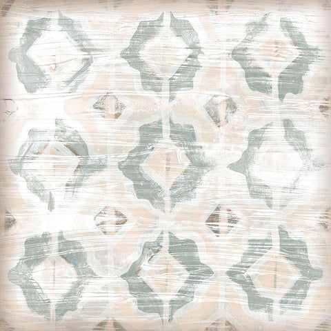 Vintage Blush Tile I Black Modern Wood Framed Art Print by Vess, June Erica