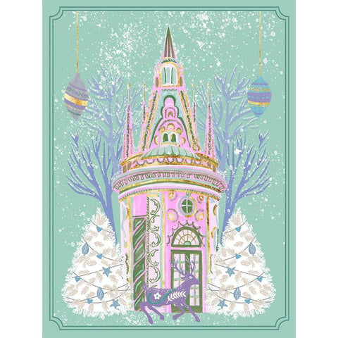 Winter Holidays III Gold Ornate Wood Framed Art Print with Double Matting by Wang, Melissa