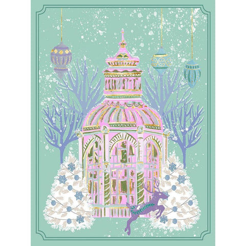 Winter Holidays V White Modern Wood Framed Art Print by Wang, Melissa