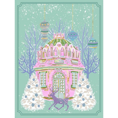 Winter Holidays VI Gold Ornate Wood Framed Art Print with Double Matting by Wang, Melissa