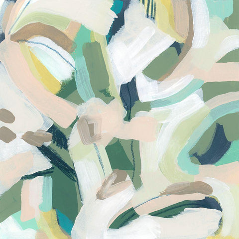 Verdant Matrix I White Modern Wood Framed Art Print by Vess, June Erica