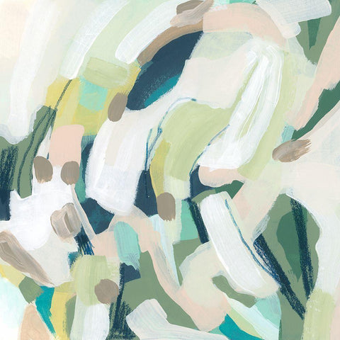 Verdant Matrix III White Modern Wood Framed Art Print by Vess, June Erica