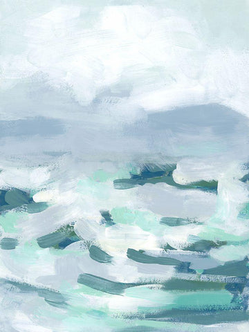 Seafoam Surf II White Modern Wood Framed Art Print with Double Matting by Vess, June Erica