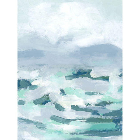 Seafoam Surf II Black Modern Wood Framed Art Print by Vess, June Erica