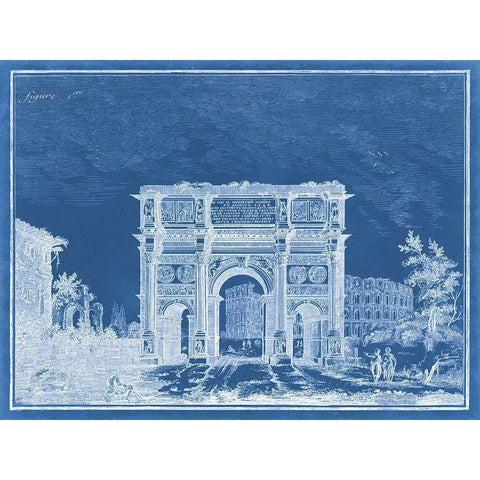 Indigo Antiquities I Gold Ornate Wood Framed Art Print with Double Matting by Vision Studio