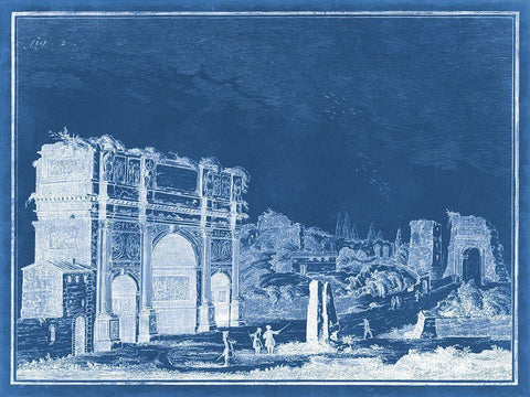 Indigo Antiquities II Black Ornate Wood Framed Art Print with Double Matting by Vision Studio