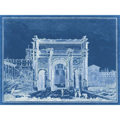 Indigo Antiquities III White Modern Wood Framed Art Print by Vision Studio