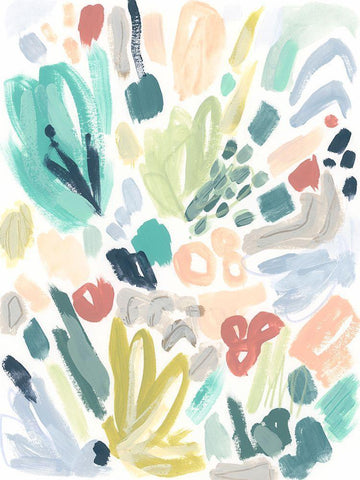 Garden Terrazzo I White Modern Wood Framed Art Print with Double Matting by Vess, June Erica