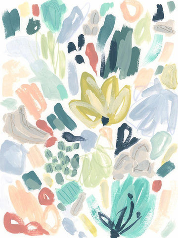 Garden Terrazzo II White Modern Wood Framed Art Print with Double Matting by Vess, June Erica