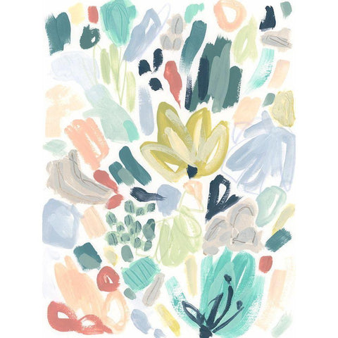 Garden Terrazzo II Black Modern Wood Framed Art Print by Vess, June Erica