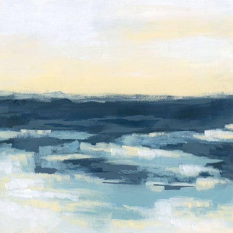 Golden Surf I Black Modern Wood Framed Art Print by Vess, June Erica