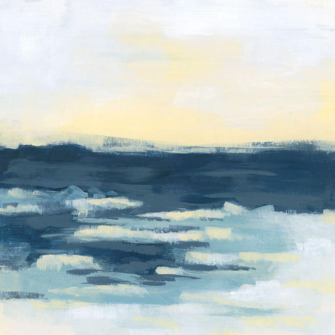 Golden Surf II Black Modern Wood Framed Art Print by Vess, June Erica