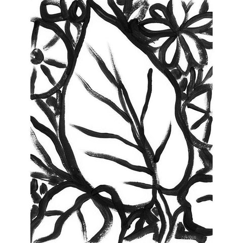 Sumi Garden I Gold Ornate Wood Framed Art Print with Double Matting by Vess, June Erica