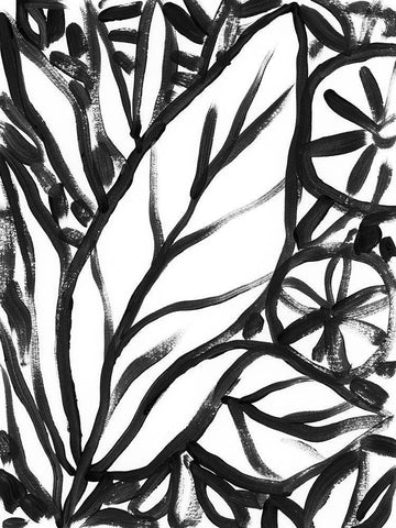 Sumi Garden II Black Ornate Wood Framed Art Print with Double Matting by Vess, June Erica