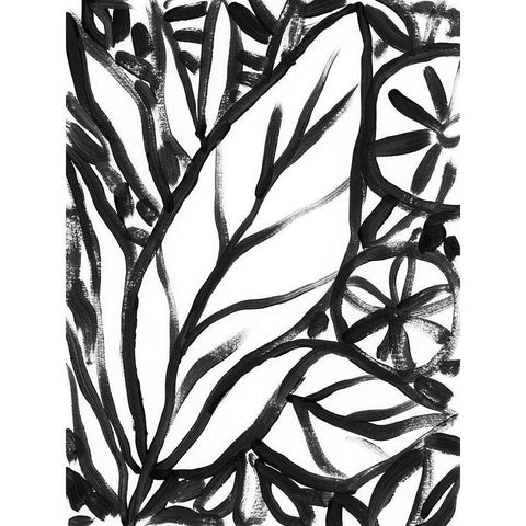 Sumi Garden II Black Modern Wood Framed Art Print by Vess, June Erica