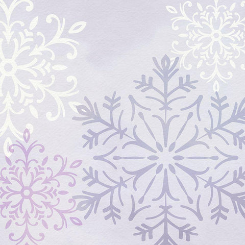 Pastel Snowflakes I White Modern Wood Framed Art Print by Barnes, Victoria