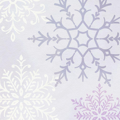 Pastel Snowflakes IV White Modern Wood Framed Art Print by Barnes, Victoria