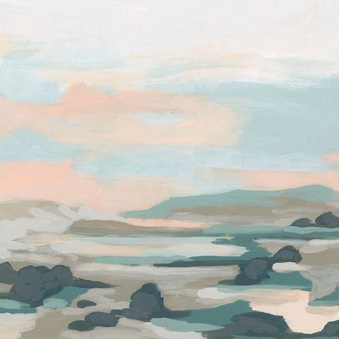 Stone Marsh Vista I Black Modern Wood Framed Art Print by Vess, June Erica