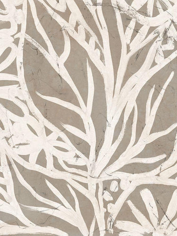 Mudcloth Foliage II Black Ornate Wood Framed Art Print with Double Matting by Vess, June Erica