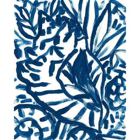 Brushy Beach Batik I Black Modern Wood Framed Art Print with Double Matting by Vess, June Erica