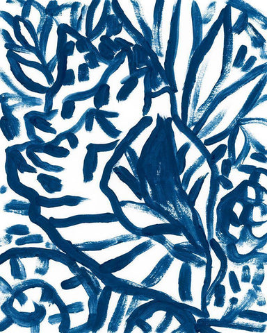 Brushy Beach Batik I White Modern Wood Framed Art Print with Double Matting by Vess, June Erica