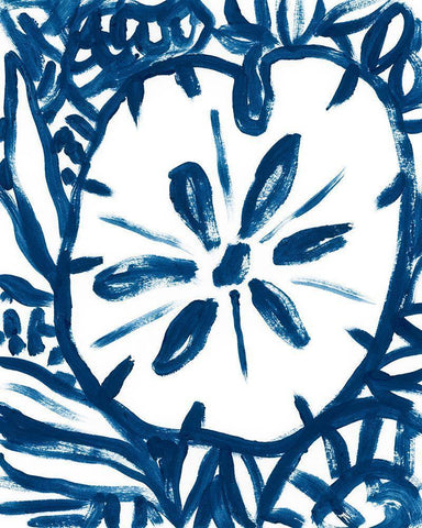 Brushy Beach Batik II Black Ornate Wood Framed Art Print with Double Matting by Vess, June Erica