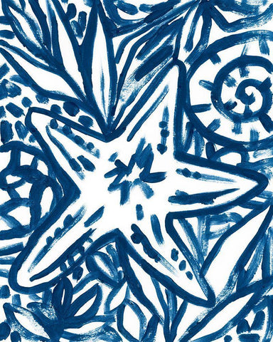 Brushy Beach Batik III Black Ornate Wood Framed Art Print with Double Matting by Vess, June Erica