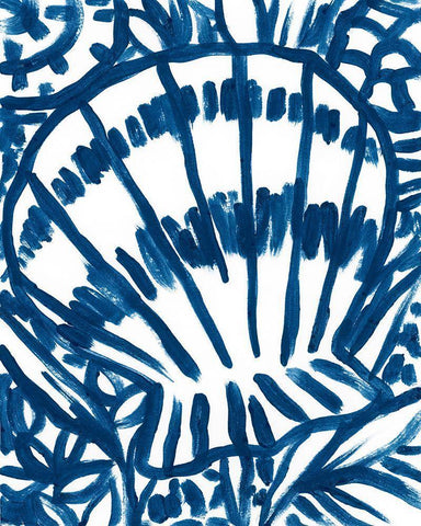 Brushy Beach Batik IV Black Ornate Wood Framed Art Print with Double Matting by Vess, June Erica