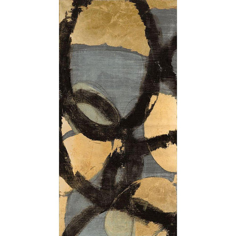 Gilded Links I White Modern Wood Framed Art Print by Goldberger, Jennifer