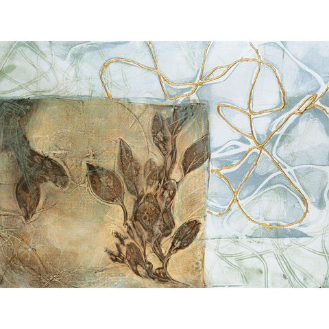 Embellished Leaf Inclusion V Gold Ornate Wood Framed Art Print with Double Matting by Goldberger, Jennifer