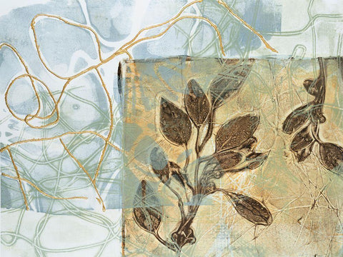 Embellished Leaf Inclusion VI Black Ornate Wood Framed Art Print with Double Matting by Goldberger, Jennifer