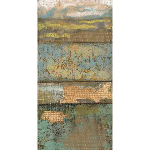 Embellished Segmented Textures I White Modern Wood Framed Art Print by Goldberger, Jennifer