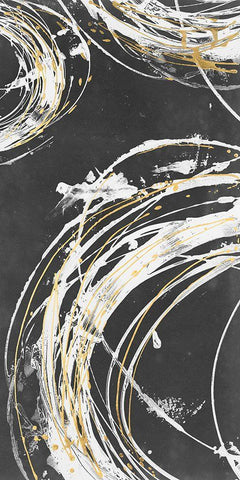 Gilded Circle Back I Black Ornate Wood Framed Art Print with Double Matting by Harper, Ethan