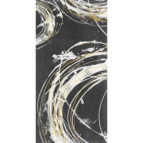 Gilded Circle Back I Black Modern Wood Framed Art Print with Double Matting by Harper, Ethan