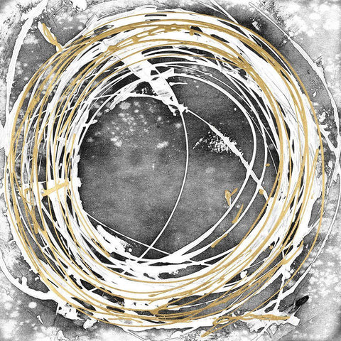 Gilded Three-Sixty I White Modern Wood Framed Art Print with Double Matting by Harper, Ethan