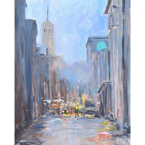 City View Black Modern Wood Framed Art Print by Stevens, Allayn