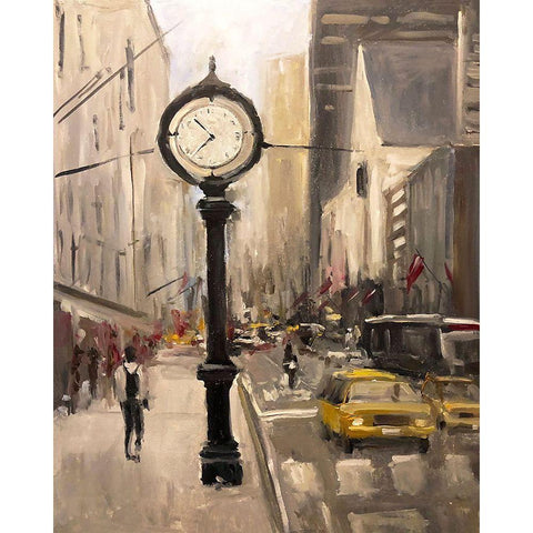 City Time Gold Ornate Wood Framed Art Print with Double Matting by Stevens, Allayn